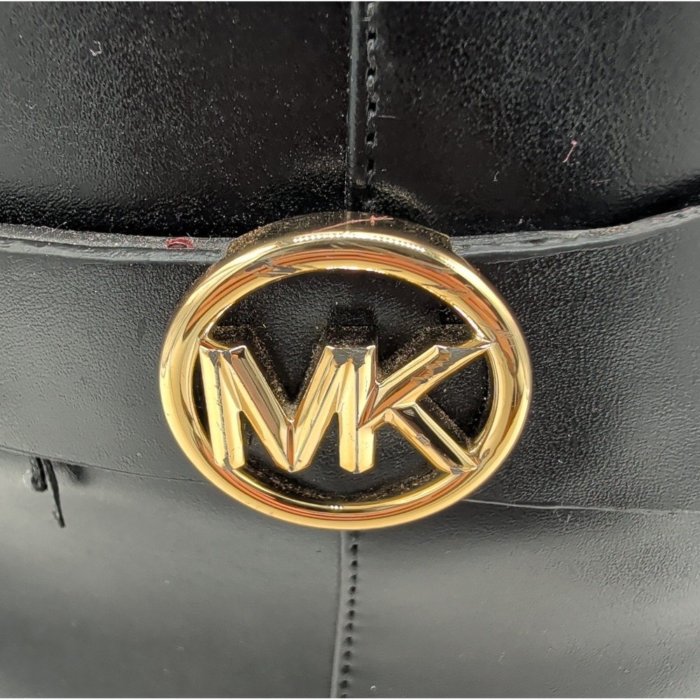 MICHAEL KORS Carmen Flat Black Faux Leather‎ Ankle Booties Women's Size 9 S122G - Picture 10 of 13